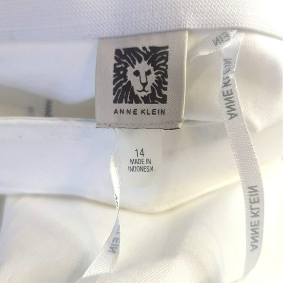Anne Klein Womens 14 White Tapered Ankle Dress Pants Stretch Side Zip - Picture 5 of 5